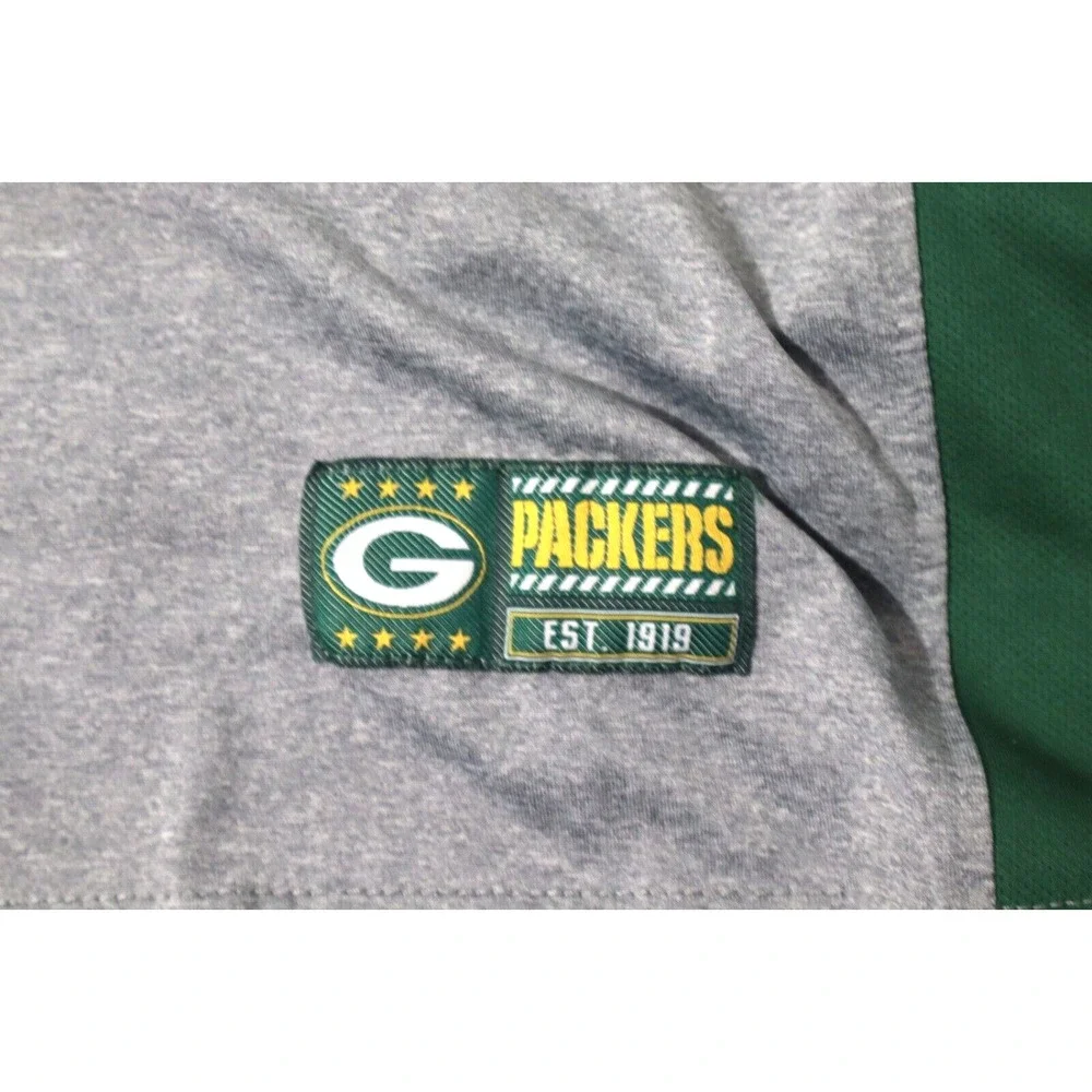 Green Bay Packers Mens‎ Shirt Large Gray Green Long Sleeve Pullover NFL